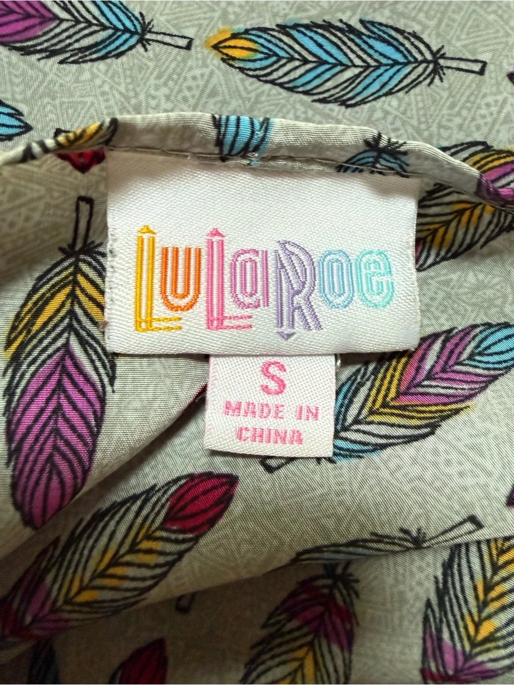 Colorful feathers shawl by LuLaRoe size small (oversized)